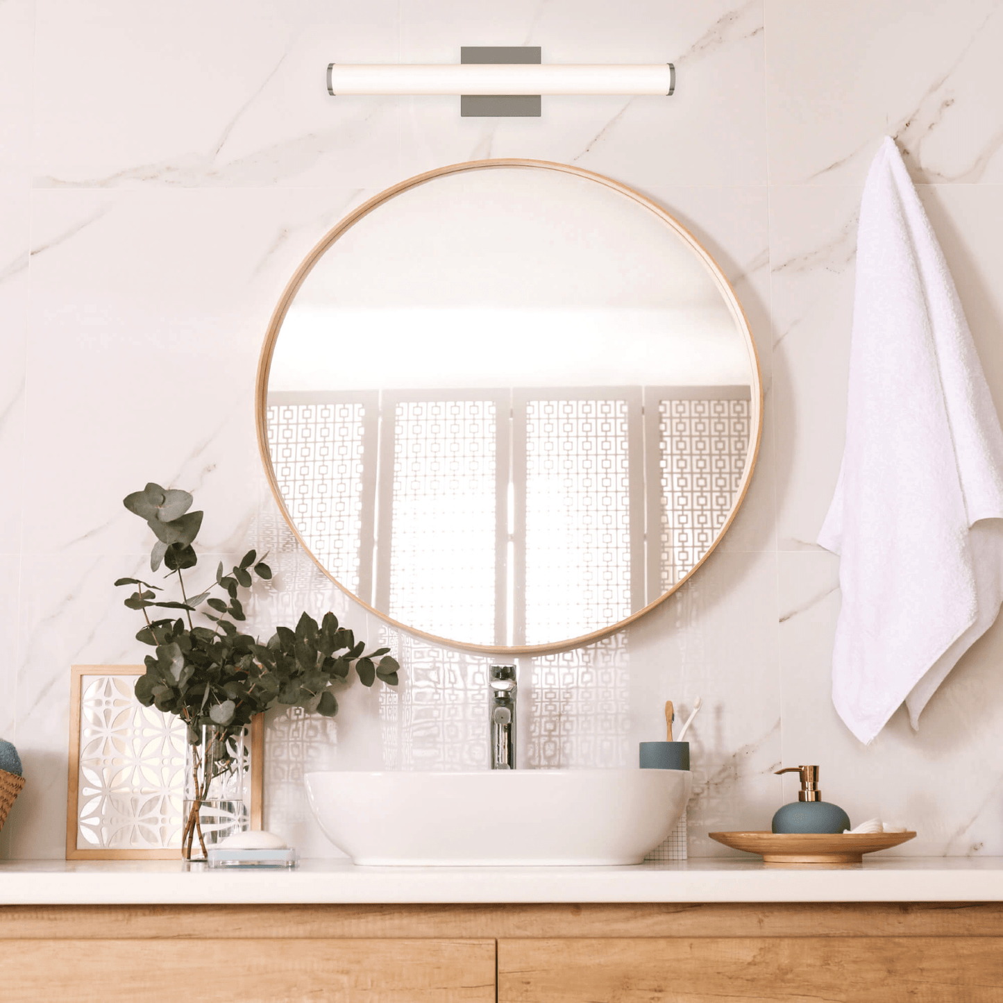 Round LED Vanity Light with 5 CCT Options - Orvon Lighting