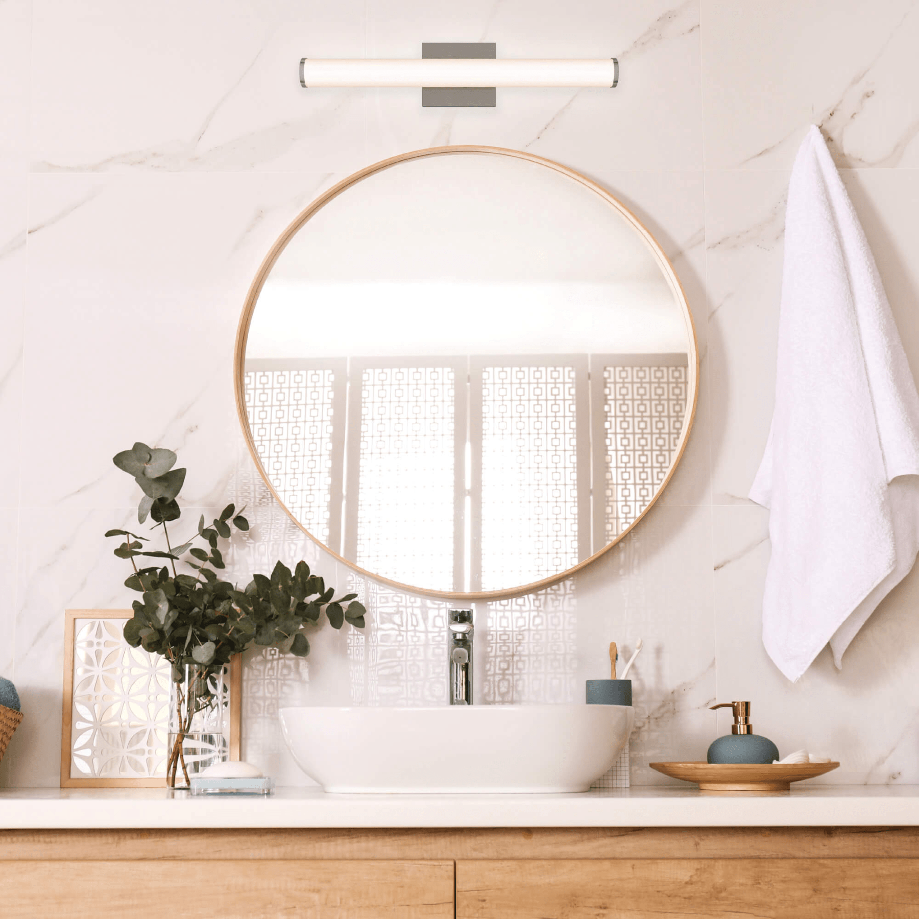 Round LED Vanity Light with 5 CCT Options - Orvon Lighting