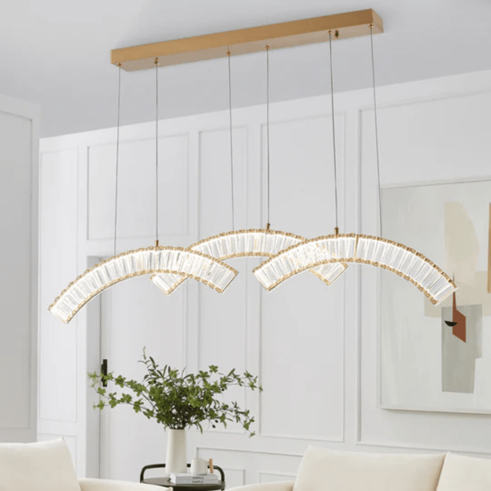 Sanford Triple Chandelier Brushed Gold - Orvon Lighting