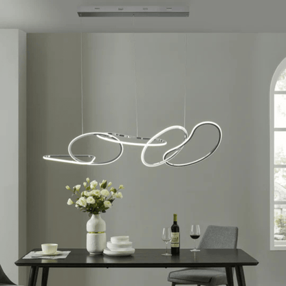 Seoul LED Hoops Rectangular Chandelier Chrome - Orvon Lighting