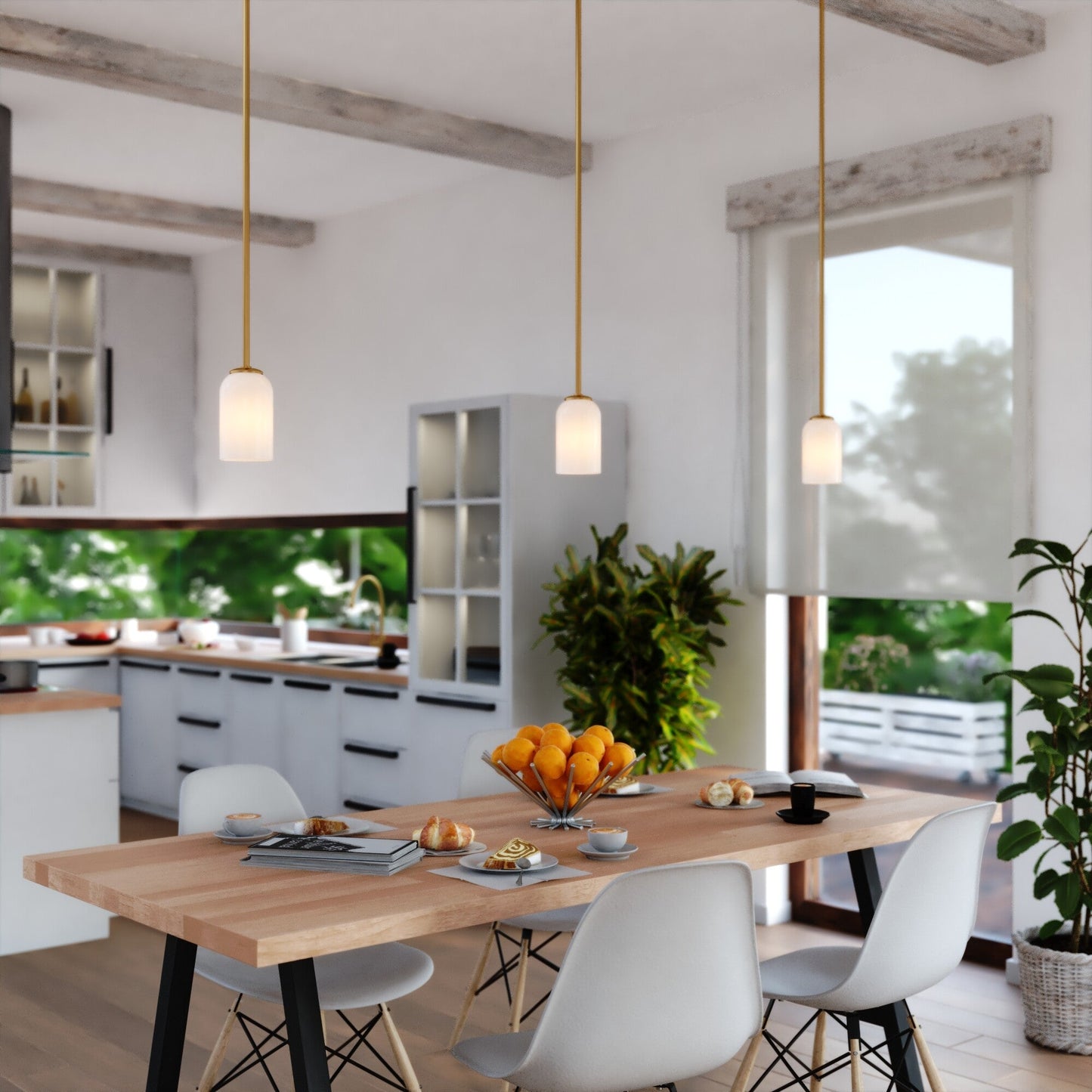 Shelby 5 - in. 1 Light Mini Pendant Natural Brass - Orvon Lighting