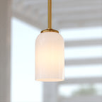 Shelby 5 - in. 1 Light Mini Pendant Natural Brass - Orvon Lighting
