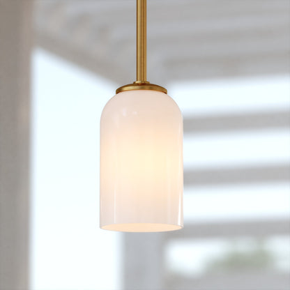 Shelby 5 - in. 1 Light Mini Pendant Natural Brass - Orvon Lighting