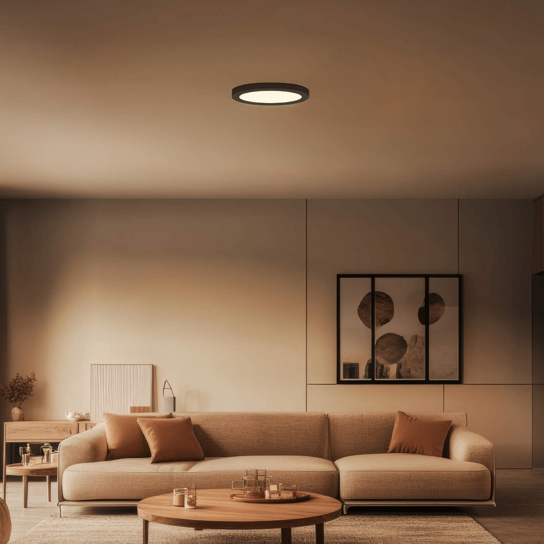 Smart 12in Flush Mount, RGB+CCT, BLE Mesh - Orvon Lighting