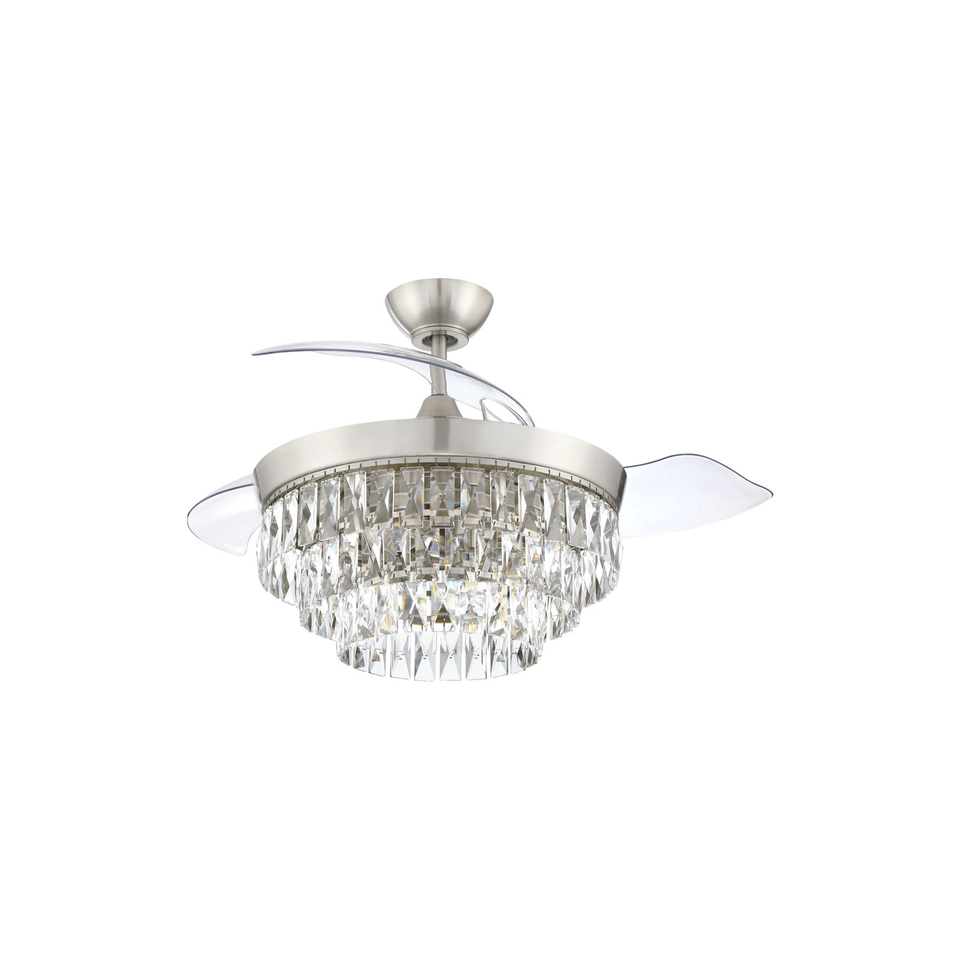 Sofia 42 inch Clear Acrylic Blades Fan, Hidden Blades - Orvon Lighting