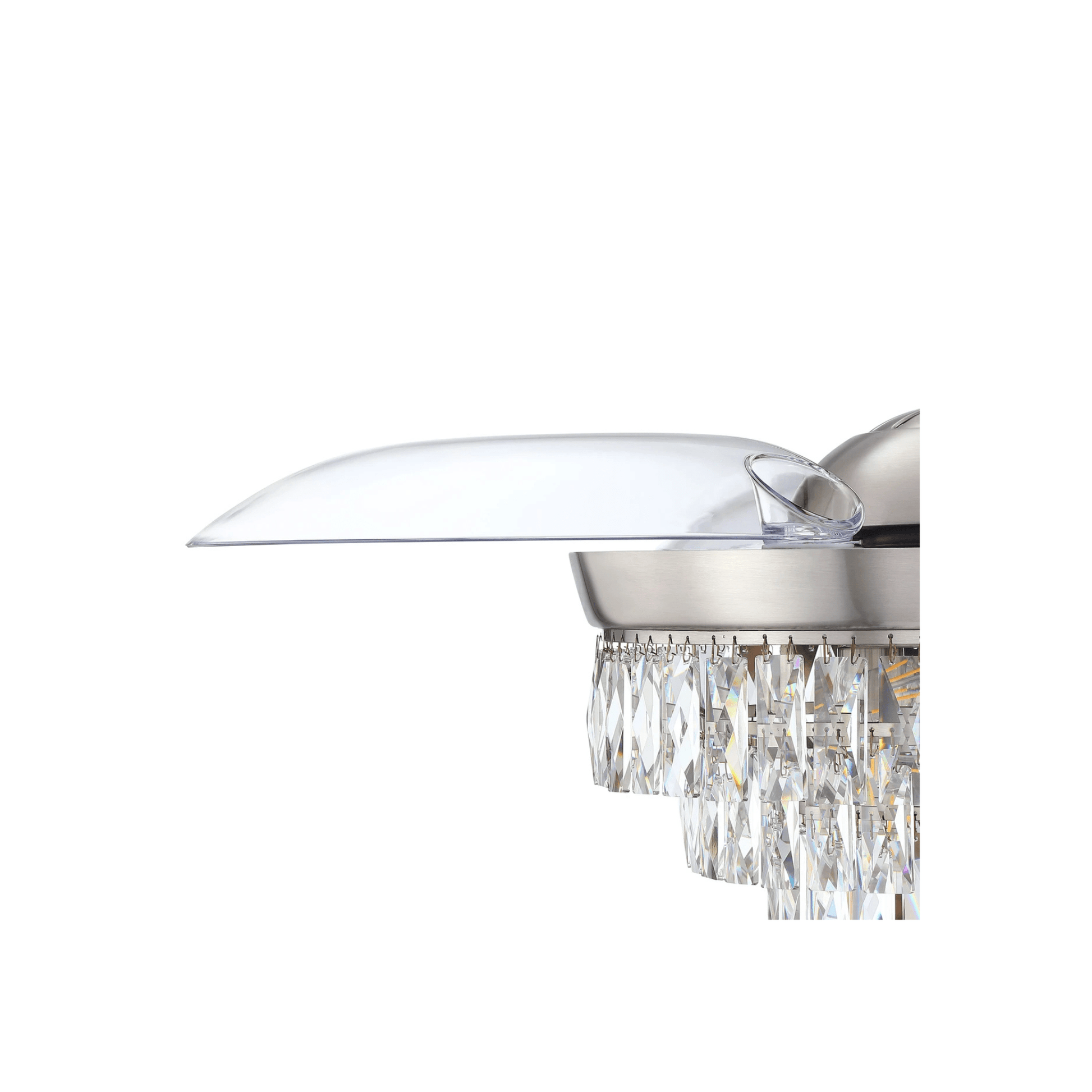 Sofia 42 inch Clear Acrylic Blades Fan, Hidden Blades - Orvon Lighting