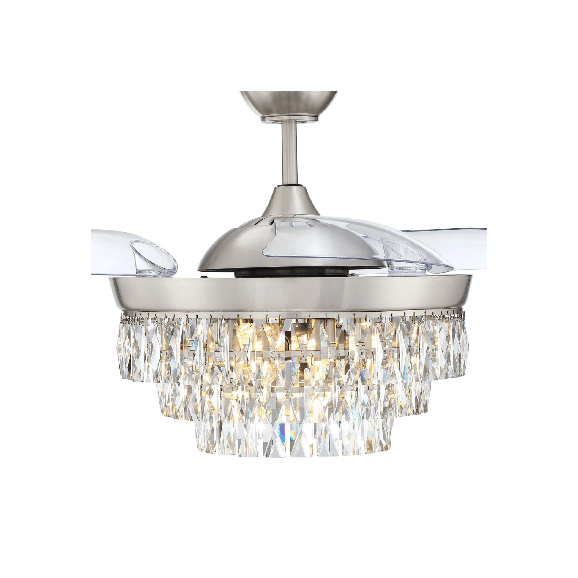 Sofia 42 inch Clear Acrylic Blades Fan, Hidden Blades - Orvon Lighting