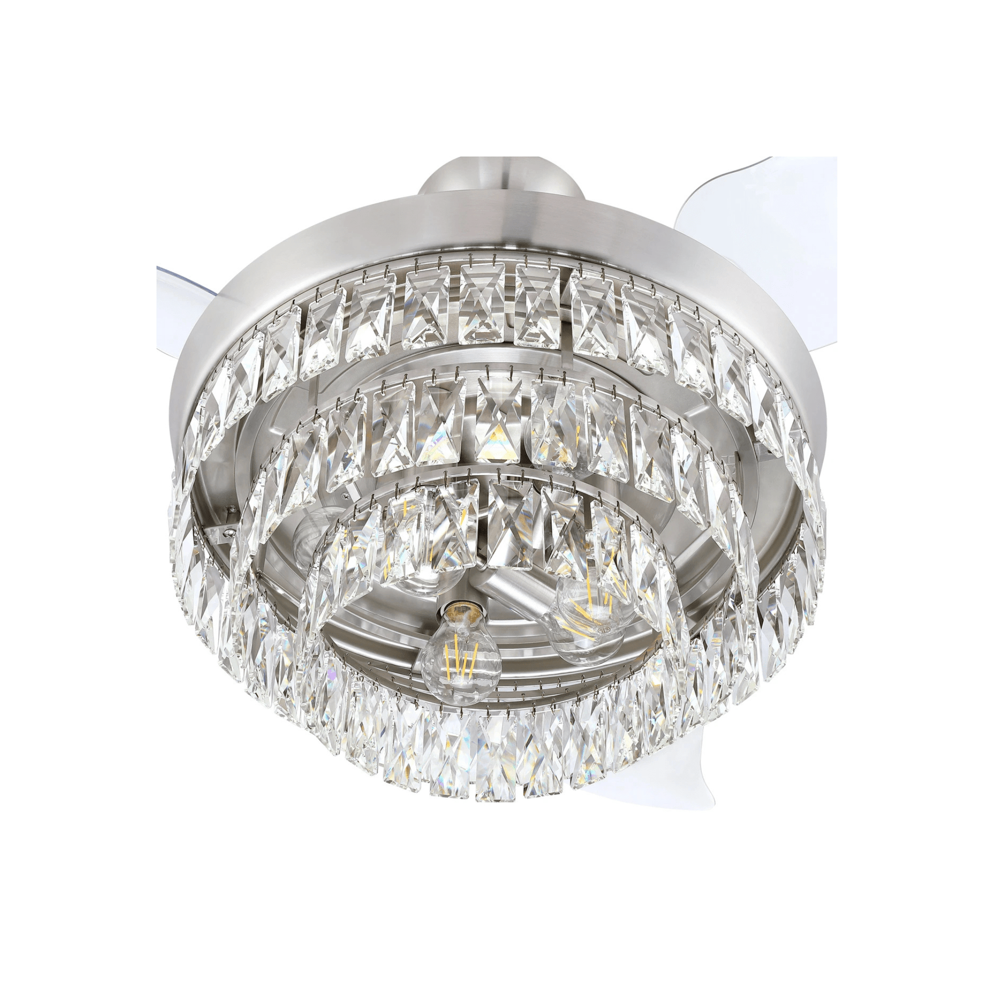 Sofia 42 inch Clear Acrylic Blades Fan, Hidden Blades - Orvon Lighting
