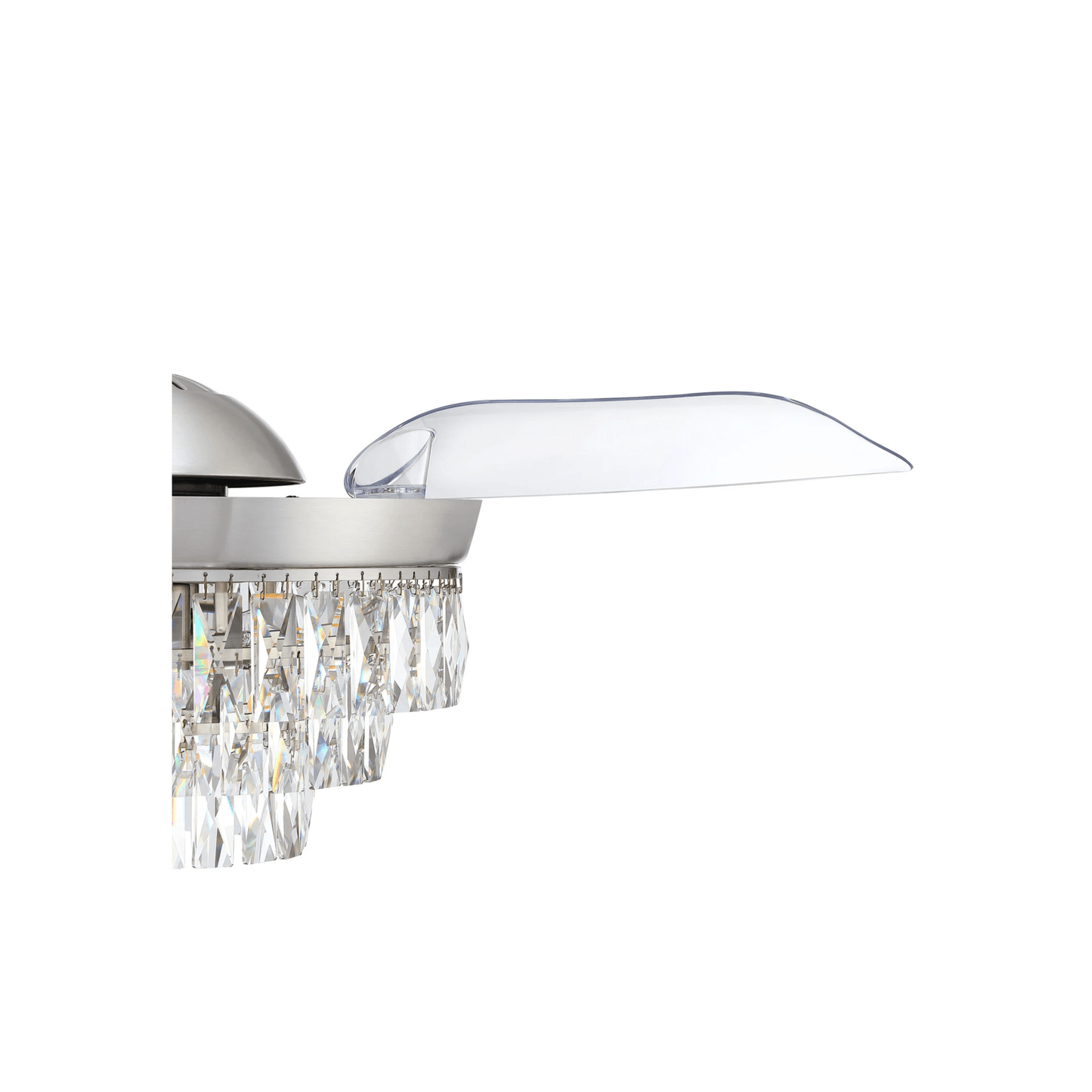 Sofia 42 inch Clear Acrylic Blades Fan, Hidden Blades - Orvon Lighting