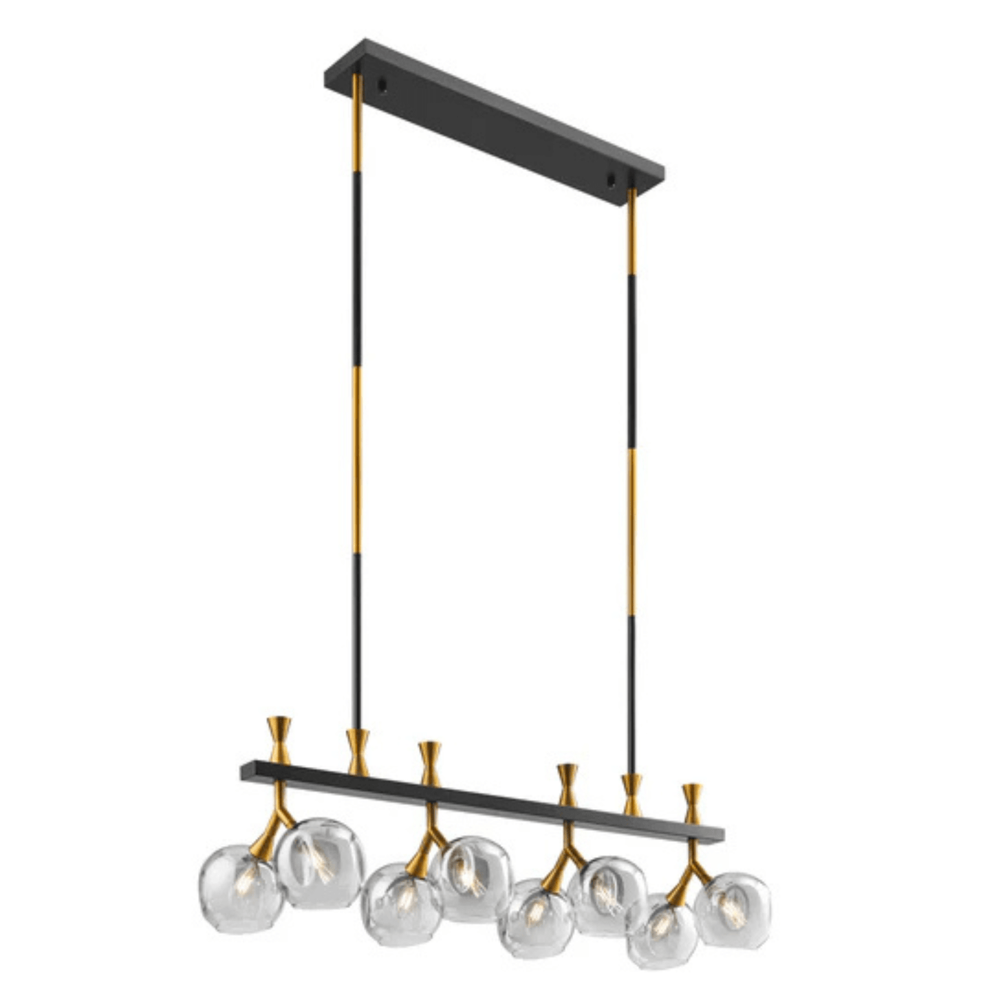 Sonder Rectangular Gold and Black Chandelier - Orvon Lighting