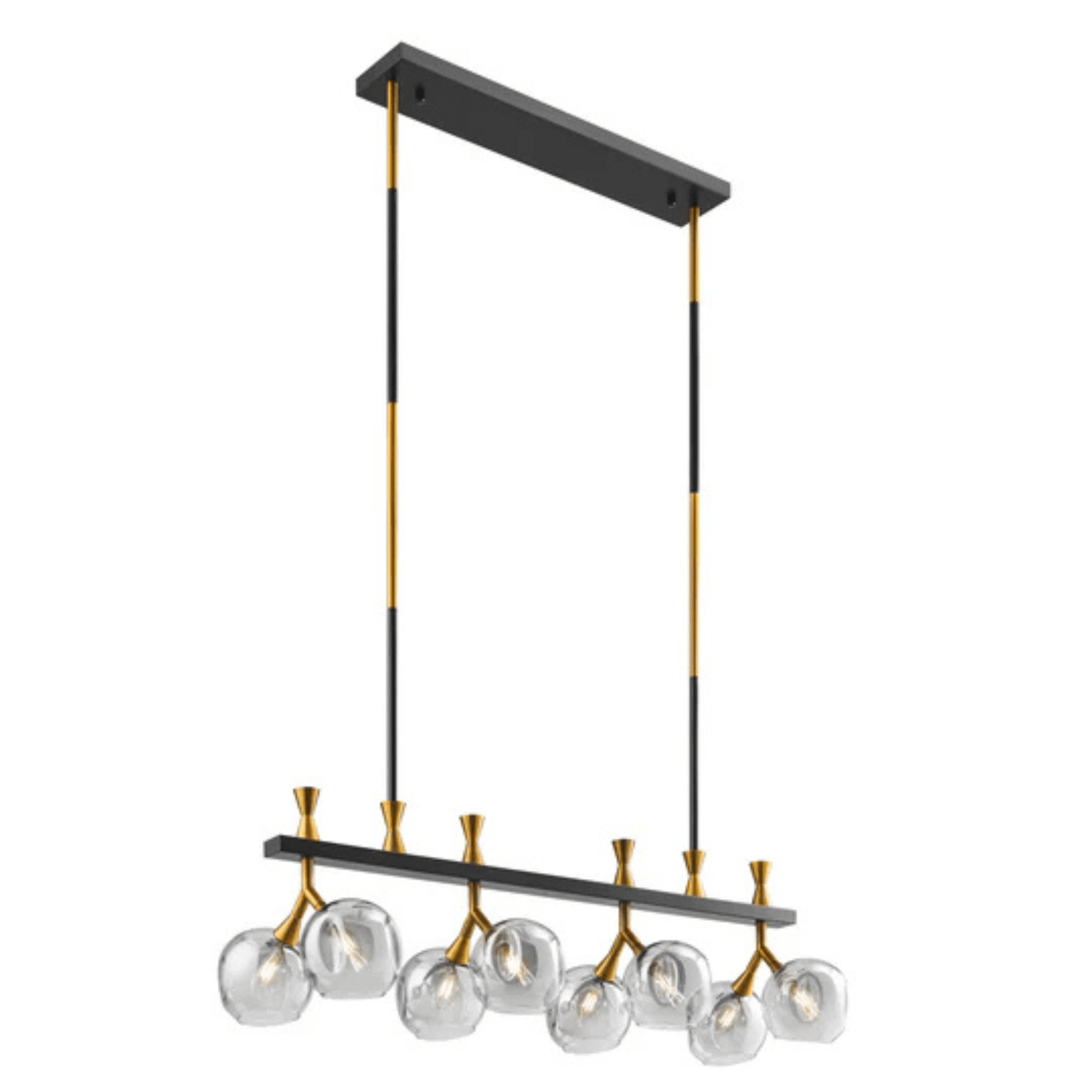 Sonder Rectangular Gold and Black Chandelier - Orvon Lighting