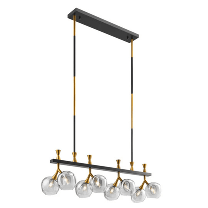 Sonder Rectangular Gold and Black Chandelier - Orvon Lighting