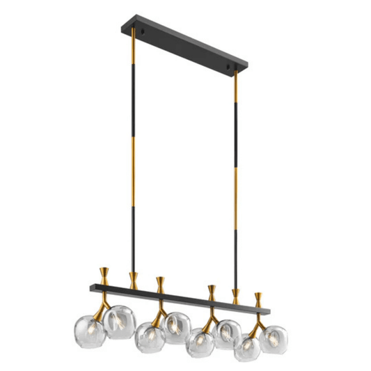 Sonder Rectangular Gold and Black Chandelier - Orvon Lighting