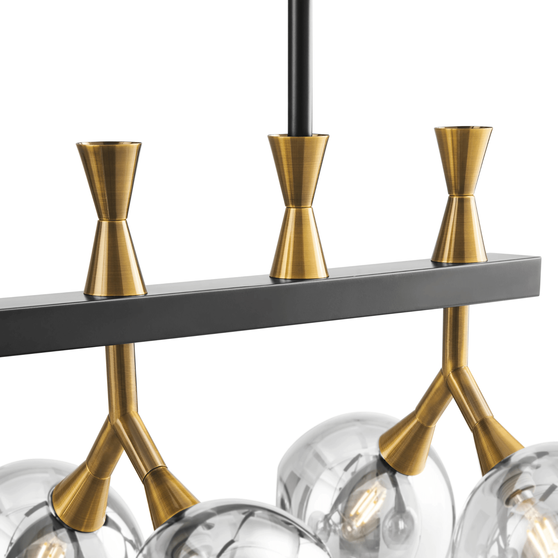 Sonder Rectangular Gold and Black Chandelier - Orvon Lighting