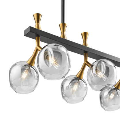 Sonder Rectangular Gold and Black Chandelier - Orvon Lighting