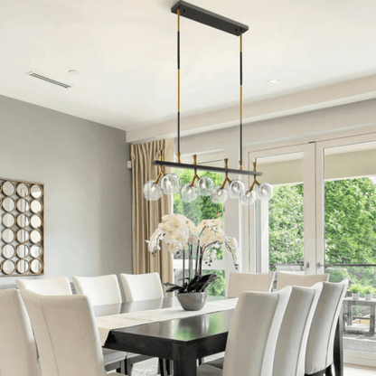 Sonder Rectangular Gold and Black Chandelier - Orvon Lighting