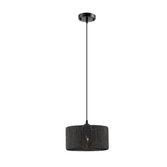 Steel and Ropes with Shade Pendant Black - Orvon Lighting
