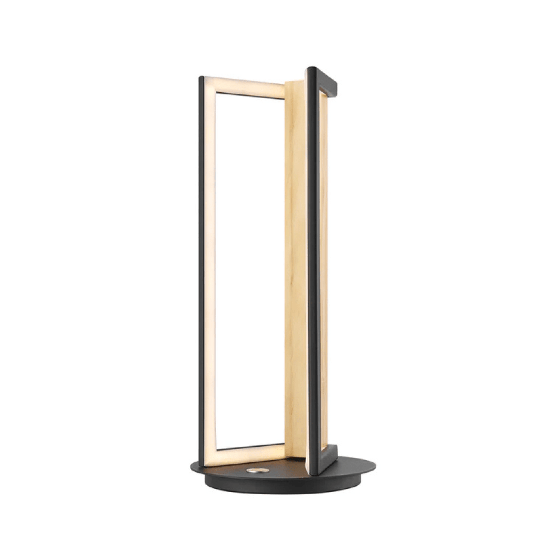 Table Lamp Satin Black & Wood - Orvon Lighting