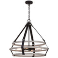 Taylor 24 - in. 4 Light Pendant Textured Black and Ash Gray - Orvon Lighting