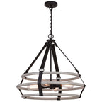 Taylor 24 - in. 4 Light Pendant Textured Black and Ash Gray - Orvon Lighting