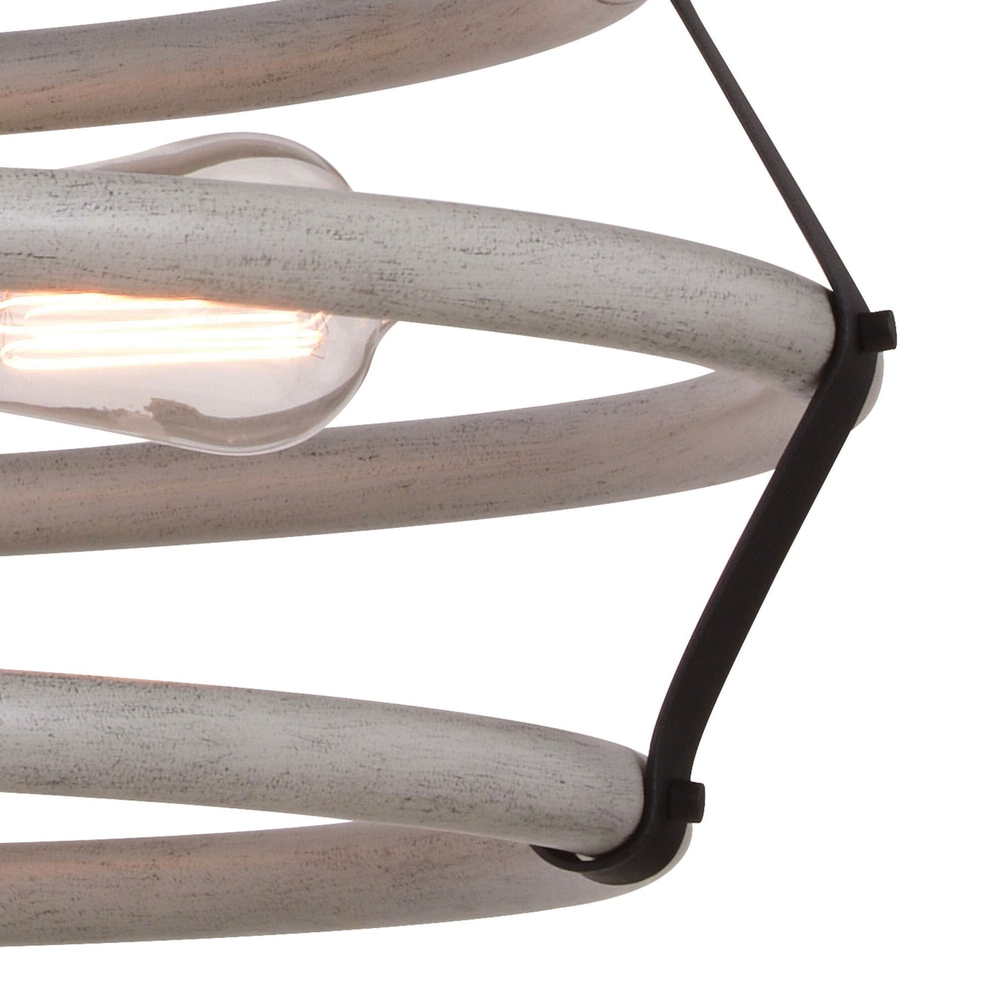 Taylor 24 - in. 4 Light Pendant Textured Black and Ash Gray - Orvon Lighting