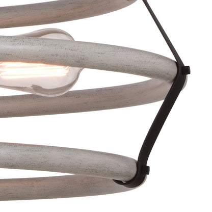 Taylor 24 - in. 4 Light Pendant Textured Black and Ash Gray - Orvon Lighting