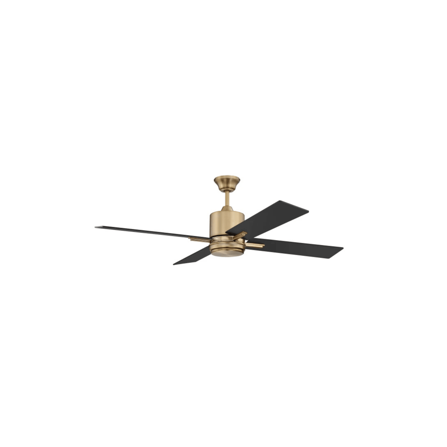 Teana 52 inch Flat Black and Satin Brass with Flat Black/Mesquite Blades Ceiling Fan - Orvon Lighting