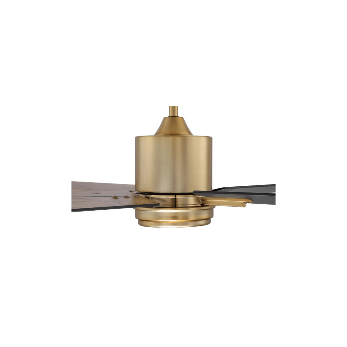 Teana 52 inch Flat Black and Satin Brass with Flat Black/Mesquite Blades Ceiling Fan - Orvon Lighting