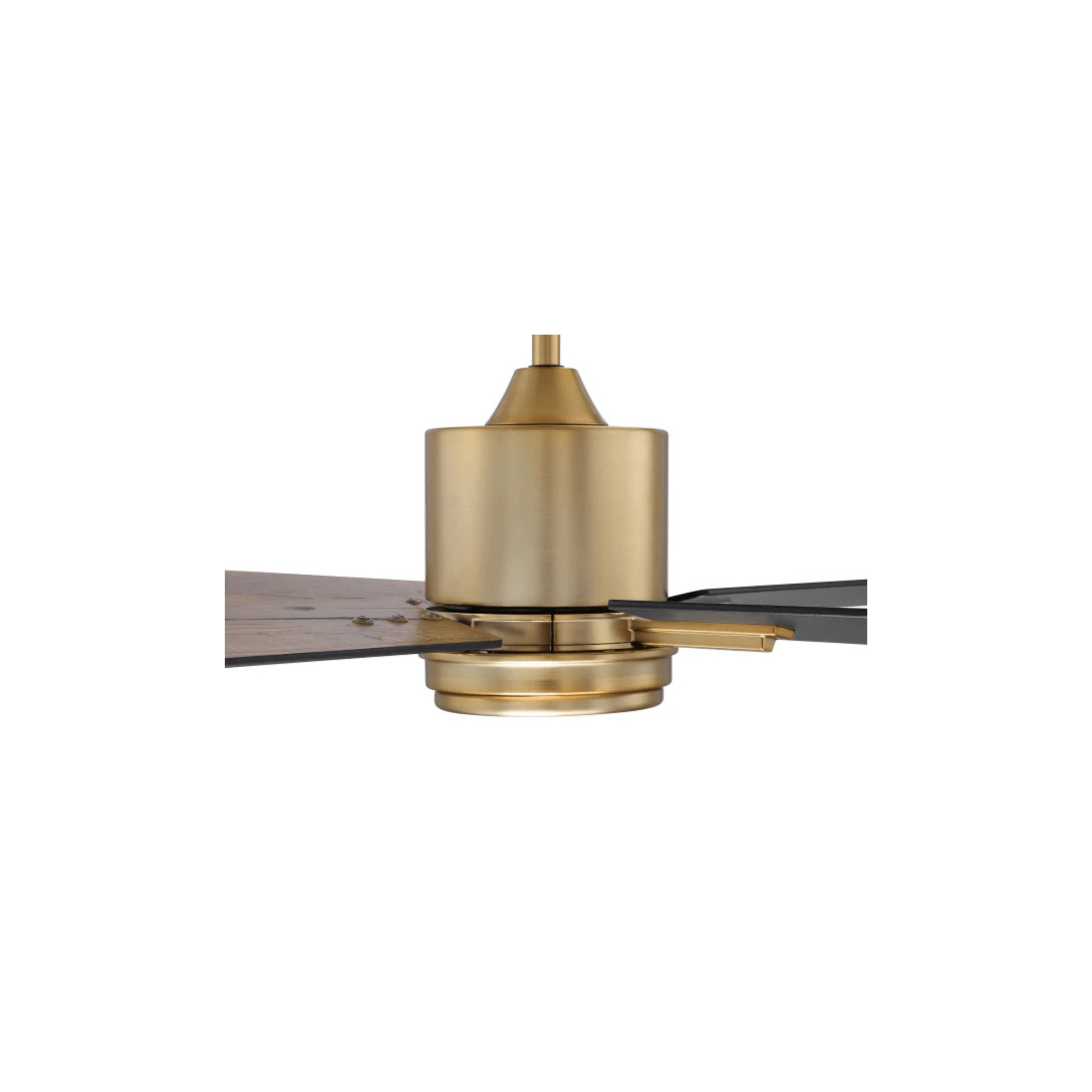 Teana 52 inch Flat Black and Satin Brass with Flat Black/Mesquite Blades Ceiling Fan - Orvon Lighting