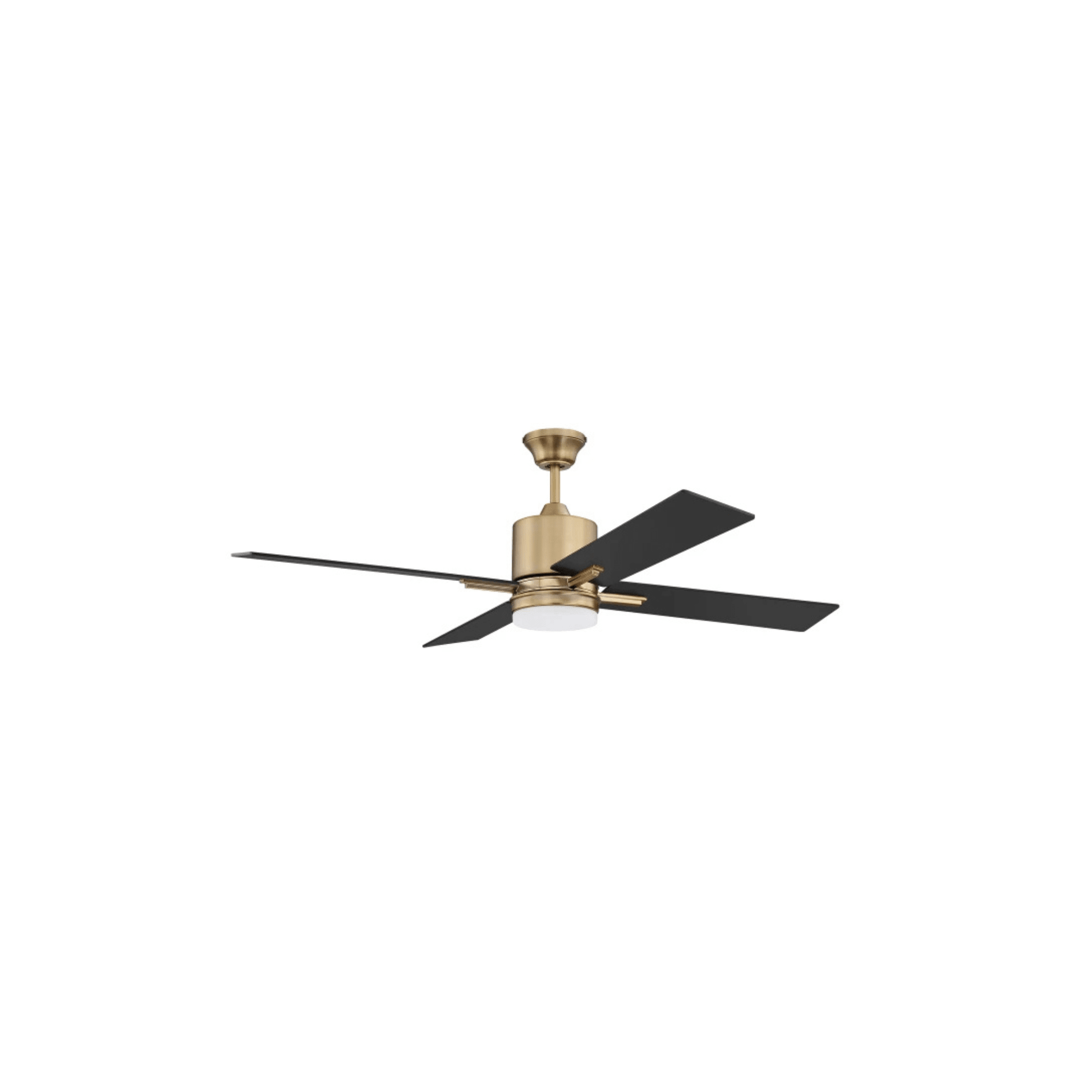 Teana 52 inch Flat Black and Satin Brass with Flat Black/Mesquite Blades Ceiling Fan - Orvon Lighting