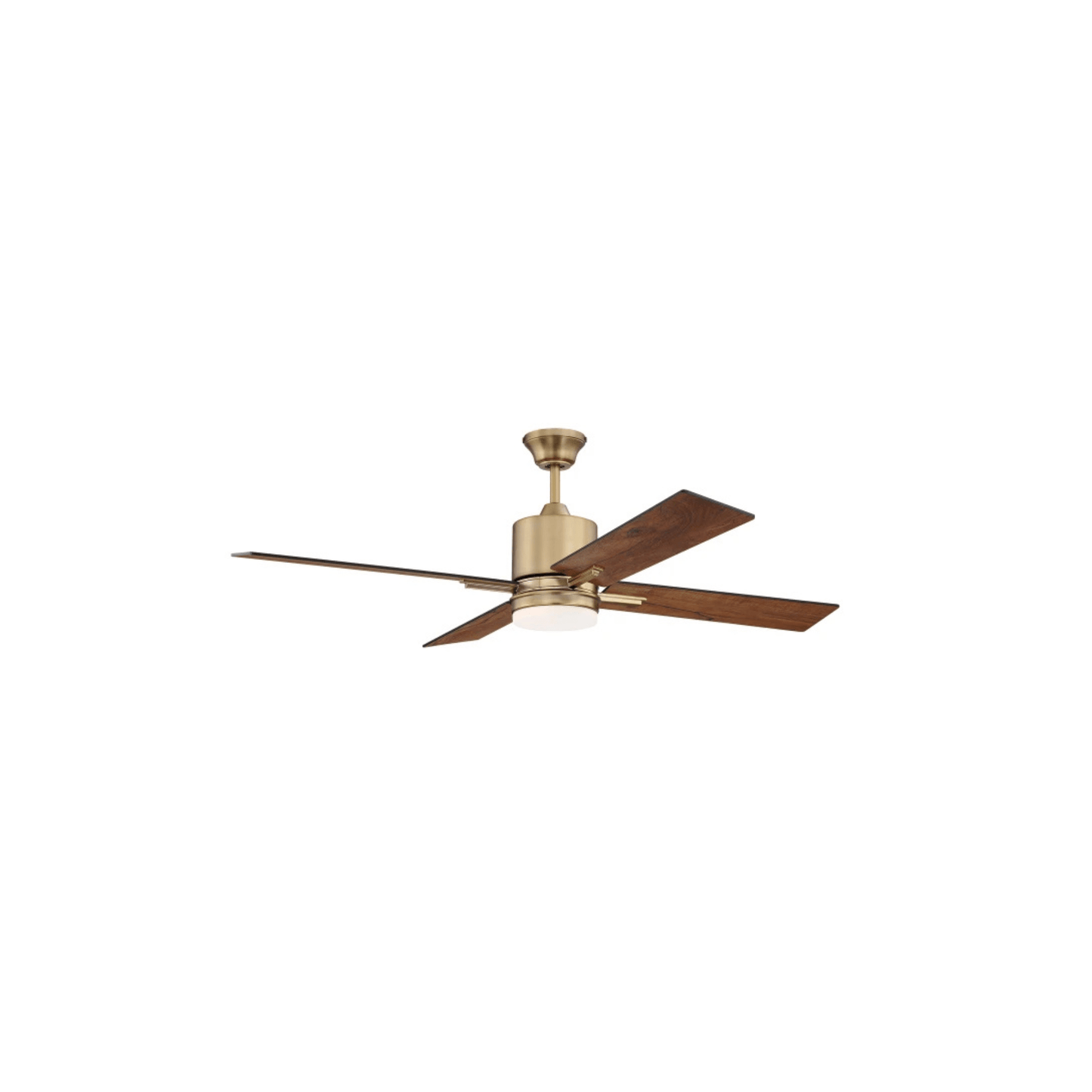 Teana 52 inch Flat Black and Satin Brass with Flat Black/Mesquite Blades Ceiling Fan - Orvon Lighting