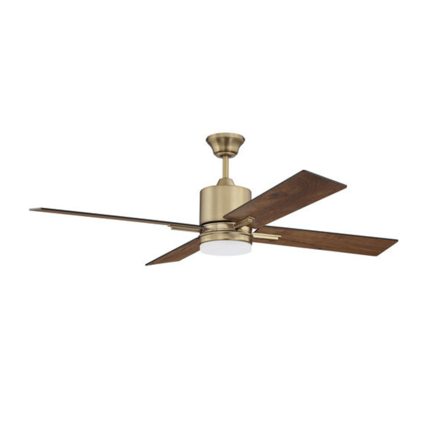 Teana 52 inch Flat Black and Satin Brass with Flat Black/Mesquite Blades Ceiling Fan - Orvon Lighting