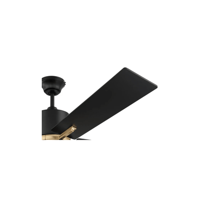 Teana 52 inch Flat Black and Satin Brass with Flat Black/Mesquite Blades Ceiling Fan - Orvon Lighting