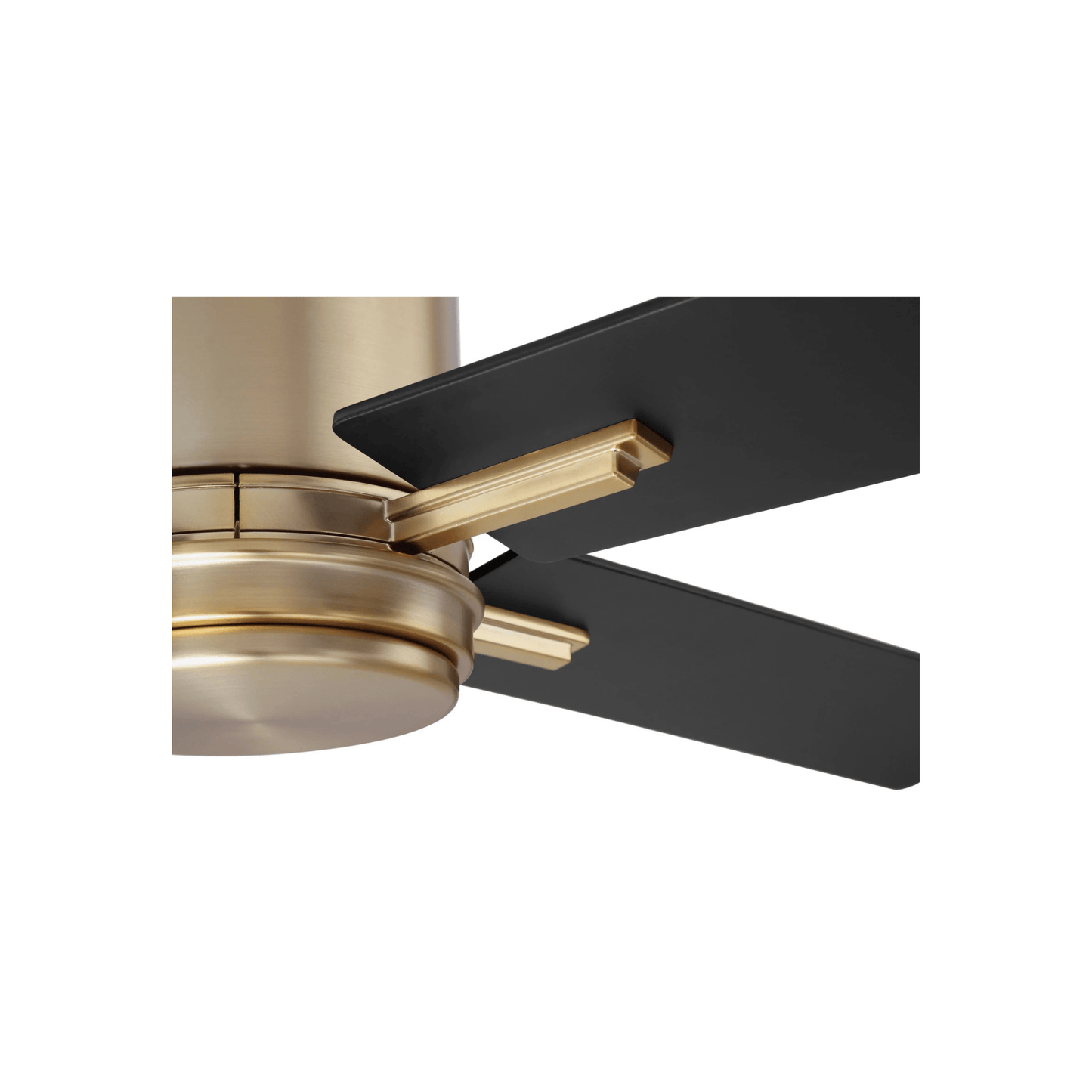 Teana 52 inch Flat Black and Satin Brass with Flat Black/Mesquite Blades Ceiling Fan - Orvon Lighting