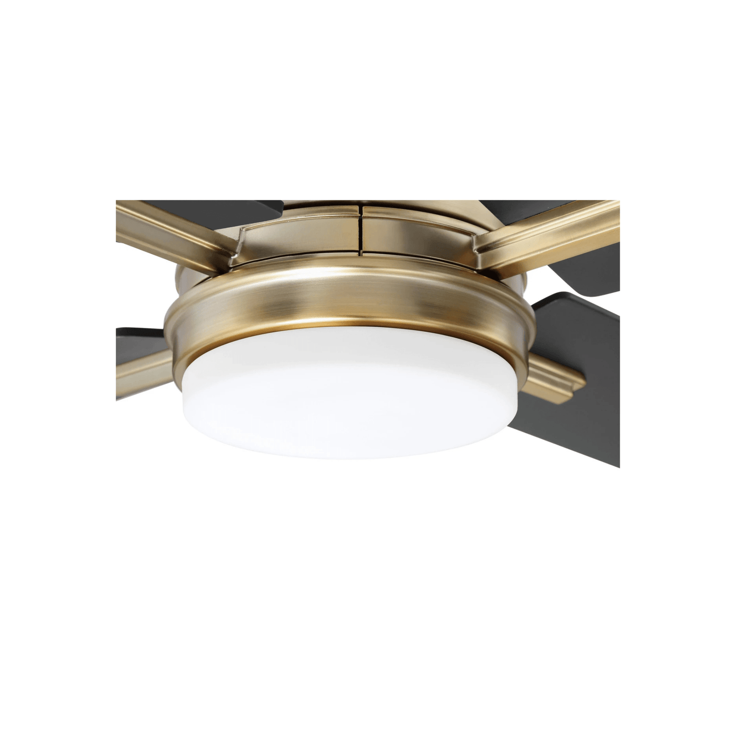 Teana 52 inch Flat Black and Satin Brass with Flat Black/Mesquite Blades Ceiling Fan - Orvon Lighting
