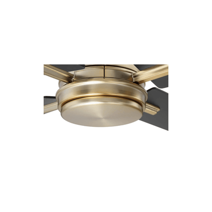 Teana 52 inch Flat Black and Satin Brass with Flat Black/Mesquite Blades Ceiling Fan - Orvon Lighting