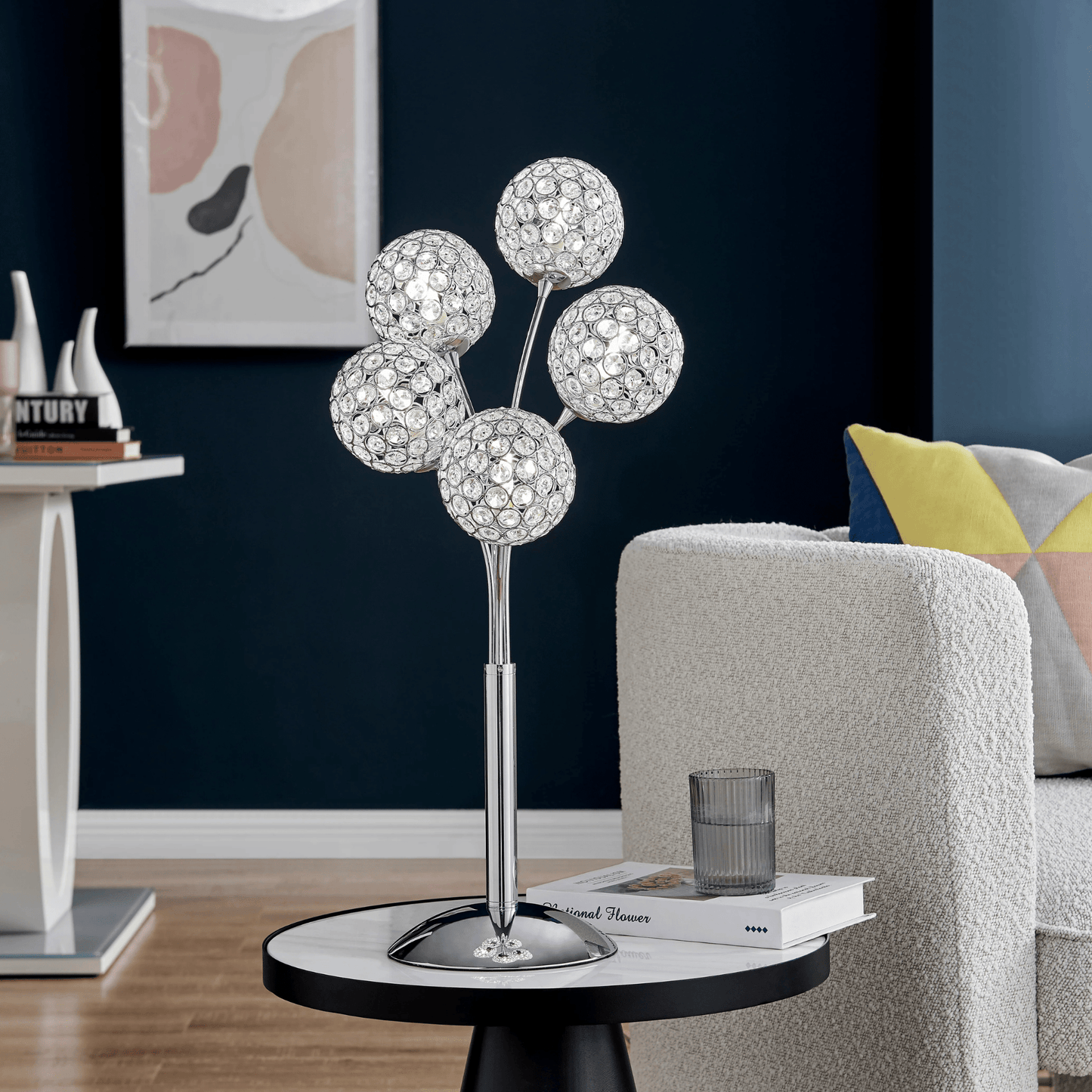 Thailand Crystal Domes Table Lamp 5 Light - Orvon Lighting