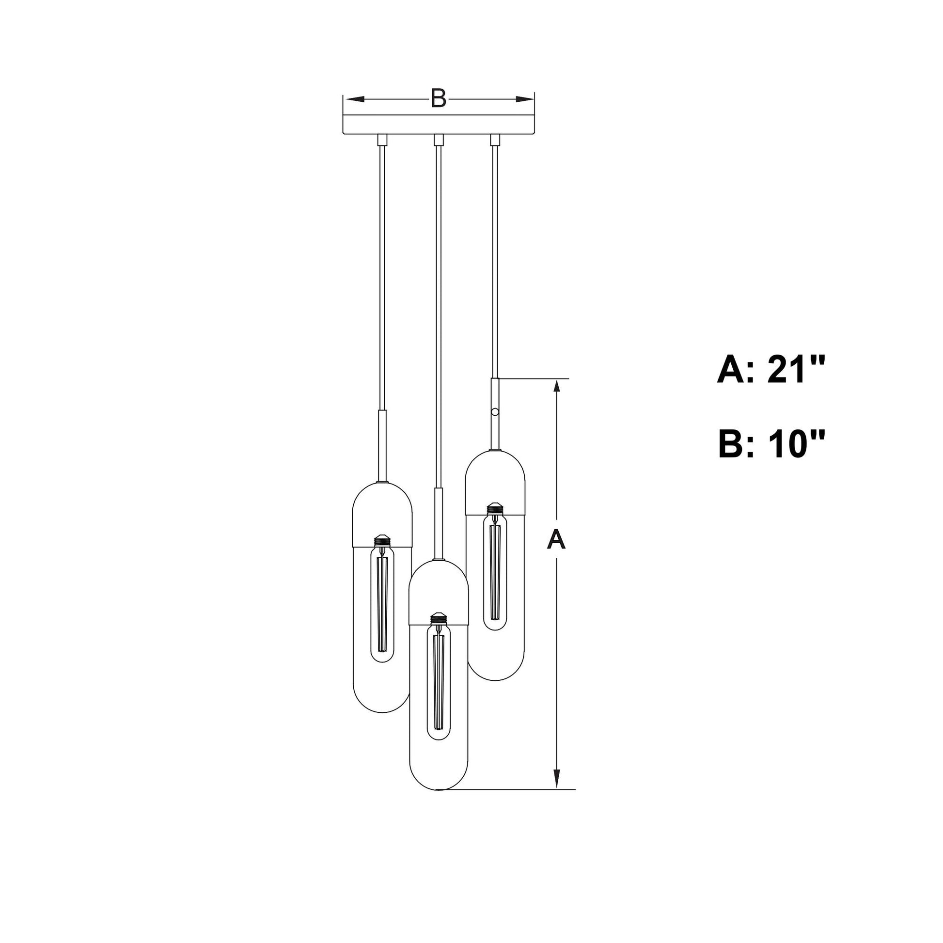 Thalia 10 - in. 3 Light Pendant - Orvon Lighting