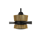 Theiry 52 inch Flat Black/Satin Brass with Flat Black/Black Walnut Blades Ceiling Fan - Orvon Lighting