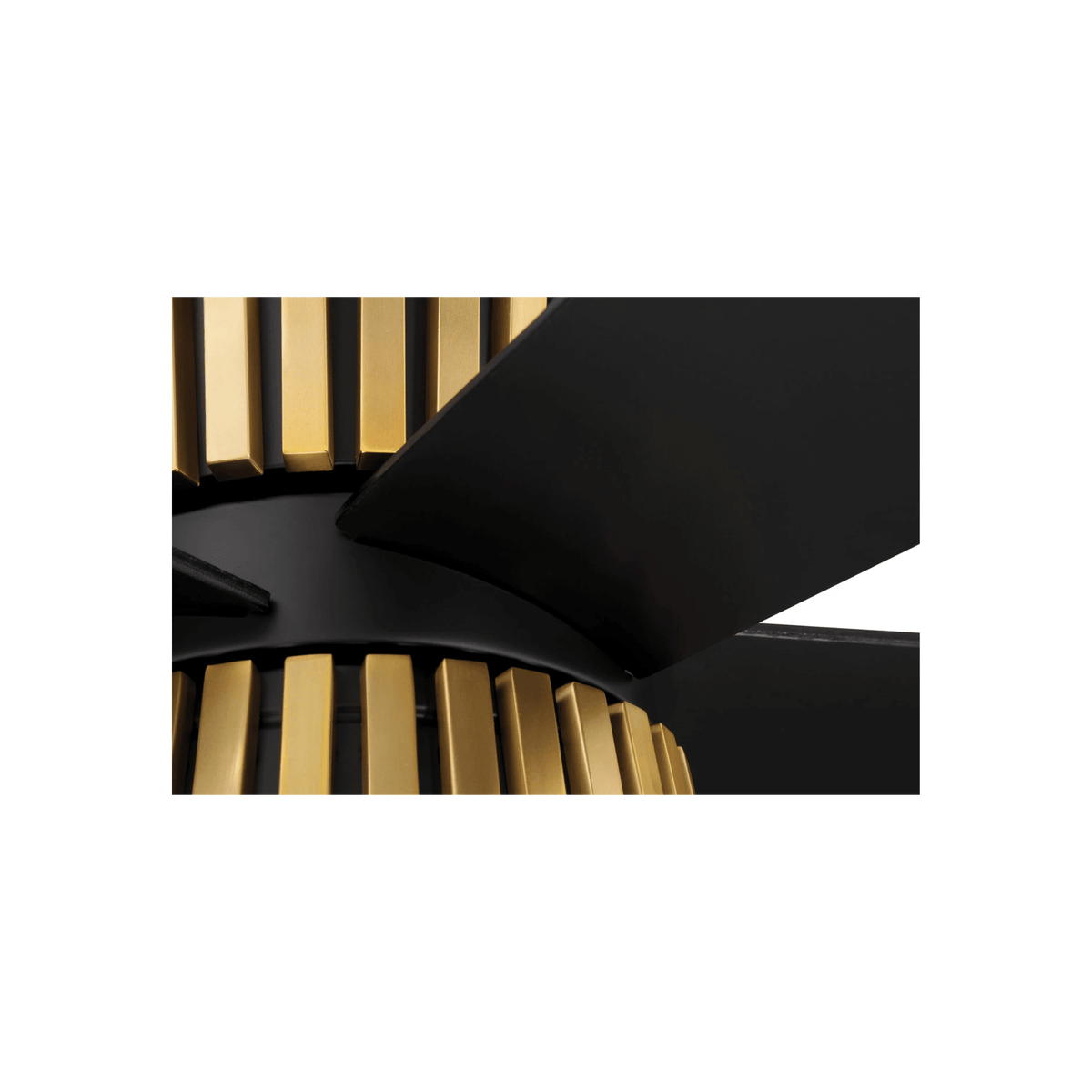 Theiry 52 inch Flat Black/Satin Brass with Flat Black/Black Walnut Blades Ceiling Fan - Orvon Lighting