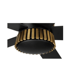 Theiry 52 inch Flat Black/Satin Brass with Flat Black/Black Walnut Blades Ceiling Fan - Orvon Lighting