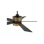 Theiry 52 inch Flat Black/Satin Brass with Flat Black/Black Walnut Blades Ceiling Fan - Orvon Lighting