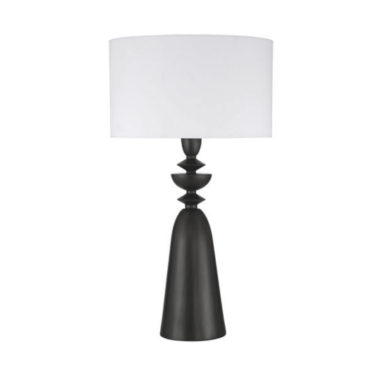 Travis 1 Light Table Lamp in Dark Wood - Orvon Lighting