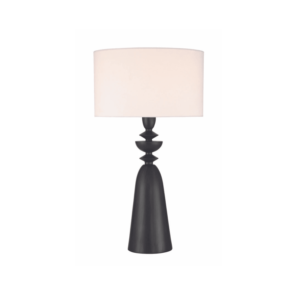 Travis 1 Light Table Lamp in Dark Wood - Orvon Lighting