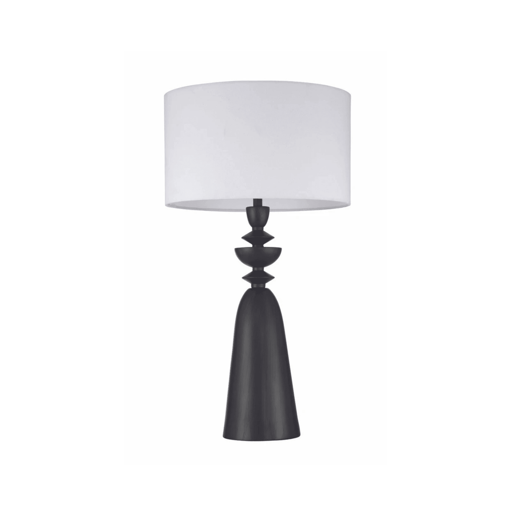 Travis 1 Light Table Lamp in Dark Wood - Orvon Lighting