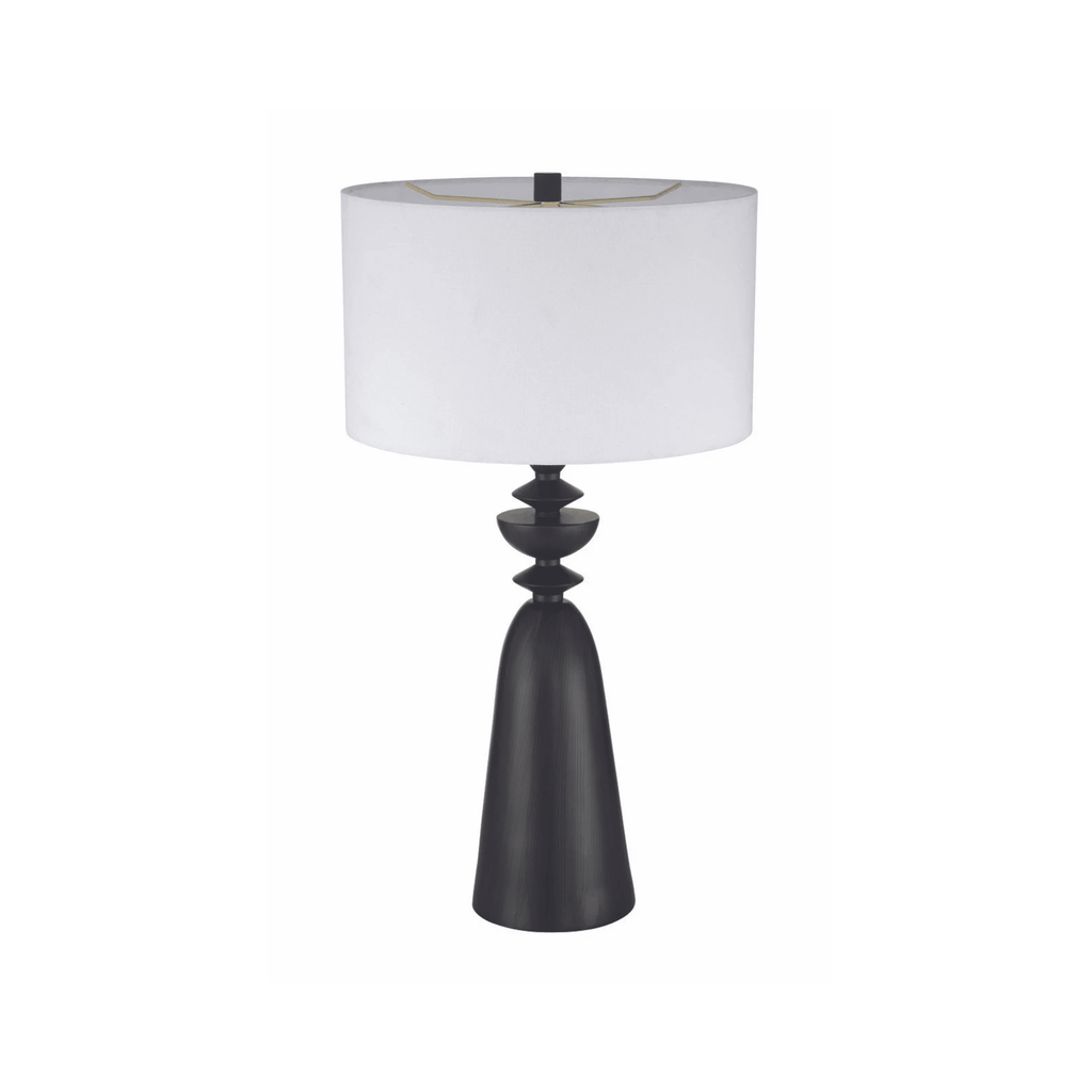 Travis 1 Light Table Lamp in Dark Wood - Orvon Lighting