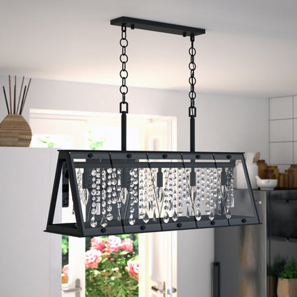 Tremont 36.5 in. W 5 Light Linear Chandelier Matte Black - Orvon Lighting