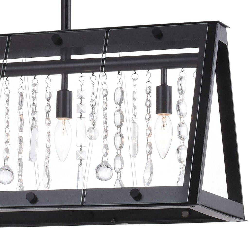 Tremont 36.5 in. W 5 Light Linear Chandelier Matte Black - Orvon Lighting