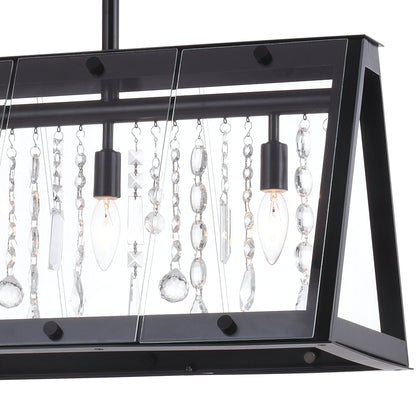 Tremont 36.5 in. W 5 Light Linear Chandelier Matte Black - Orvon Lighting