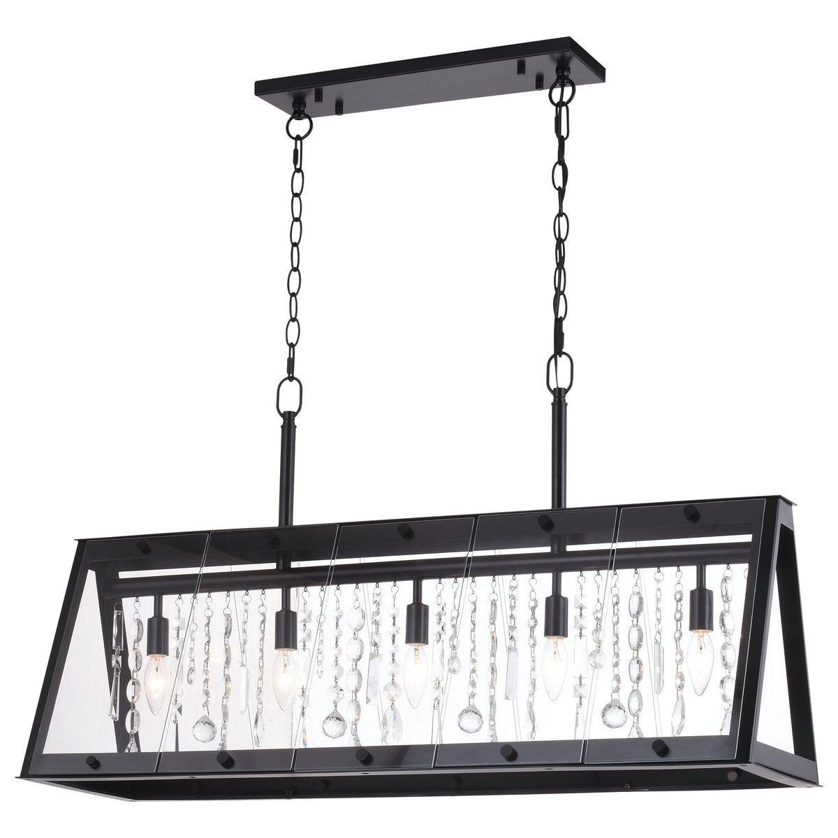 Tremont 36.5 in. W 5 Light Linear Chandelier Matte Black - Orvon Lighting